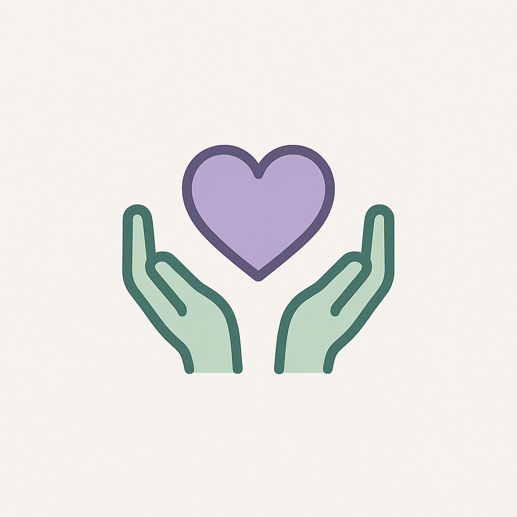 Apr 2, 2025, 04_35_14 PM_icon An illustration representing trauma-informed care. The image should convey emotional safety and support, with a calm and compassionate figure offering